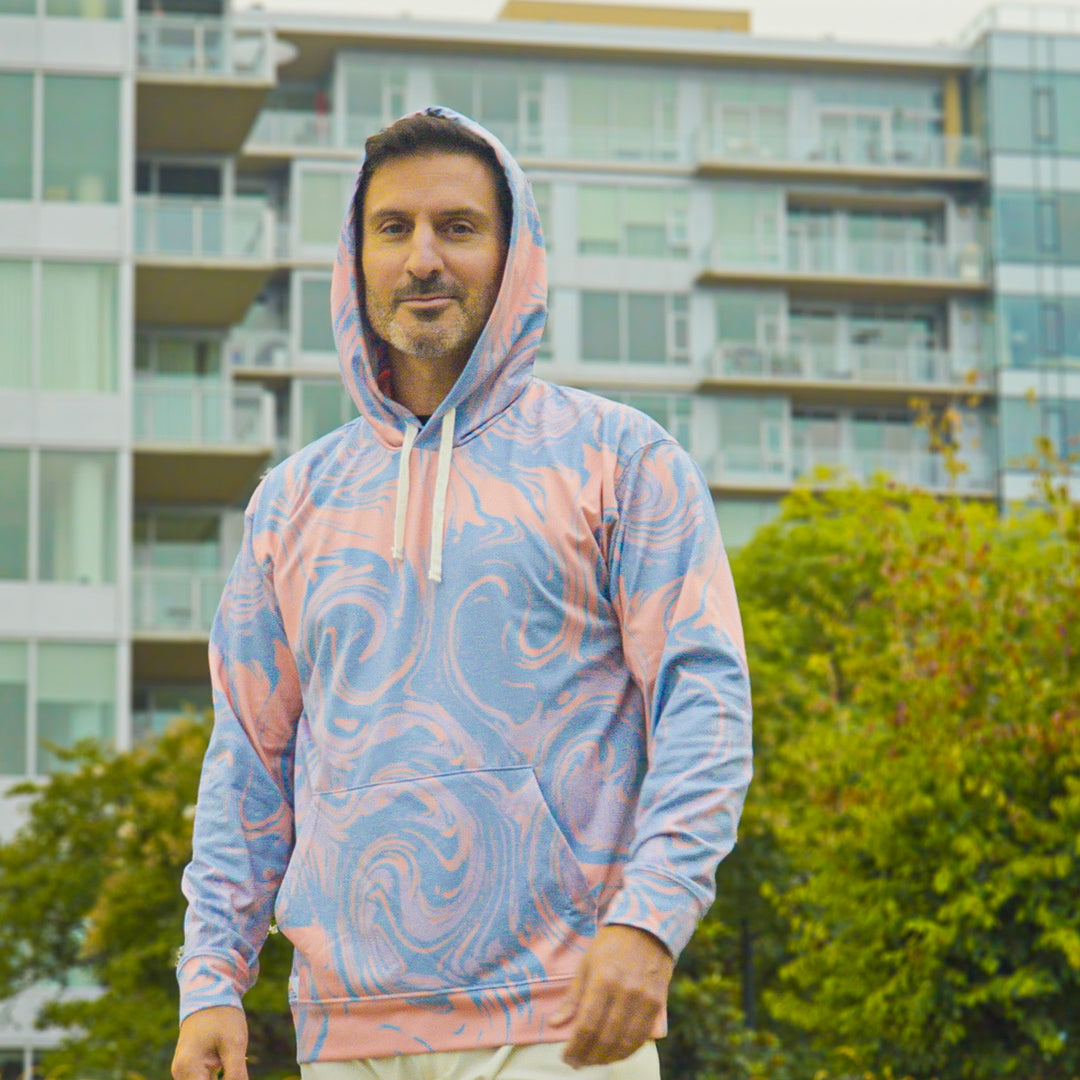 Fleece-lined thermal Hoodie - Swirl print