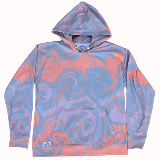 Fleece-lined thermal Hoodie - Swirl print